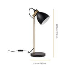 Teamson Stolní Lampa Quincy S Černým Mramorovým Podstavcem Černá/Antická Mosaz Vn-L00058-Eu