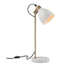 Teamson Stolní Lampa Quincy S Bílým Mramorovým Podstavcem Bílá/Antická Mosaz Vn-L00057-Eu