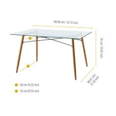 Teamson Minimalista Kuchyňský Jídelní Stůl Se Skleněnou Deskou (Pouze Stůl) Vnf-00026-Uk