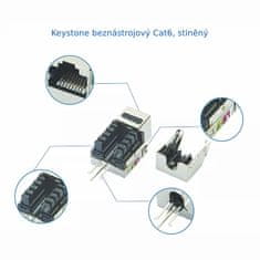 W-STAR W-Star Keystone Jack Cat6 1xRJ45, 90°, STP narážecí modul , KRJ45C6S