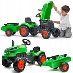 Falk FALK Tractor X Tractor Green s přívěsem Klak