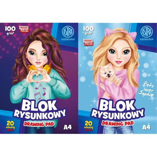 Astra Náčrtník / skicář A4, 20 listů 100g/m2 "Emi&Sofi", 106022013