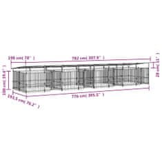 Petromila Venkovní psí kotec se střechou ocel 15,02 m²