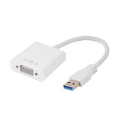 Northix Adaptér USB 3.0 na VGA – bílý 