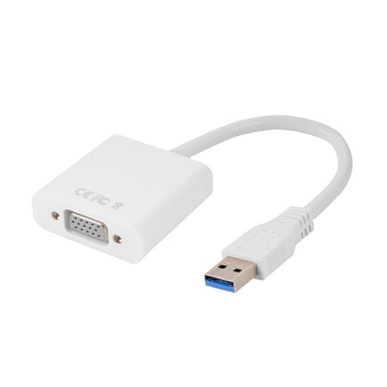 Northix Adaptér USB 3.0 na VGA – bílý