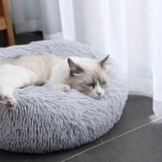 Kulatý plyšový pelíšek pro domácí mazlíčky 60 cm šedý