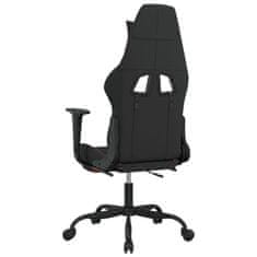 Vidaxl Otočná herní židle s podnožkou černá a červená textil