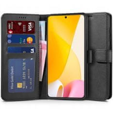 Tech-protect Wallet knížkové pouzdro na Xiaomi 12 Lite, černé