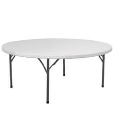 shumee Skládací cateringový stůl, bílý, kulatý, průměr. 180 cm až 250 kg - Hendi 810941