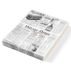 shumee Pergamenový papír na teplé občerstvení, novinový tisk, 250x350mm, 500 ks. Hendi 678107