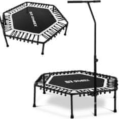 shumee Fitness trampolína na cvičení s nastavitelnou rukojetí 124 cm černobílá