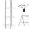 shumee Kovová rohová knihovna se 4 prolamovanými policemi do 1 t 1000 kg 68x68x180 cm