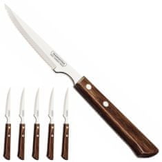 shumee Vroubkovaný nerezový steakový nůž Churrasco Spanish Style 6 ks L. 220 mm Hnědý