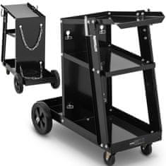 shumee Svařovací vozík s držákem plynových lahví 3 police do 80 kg