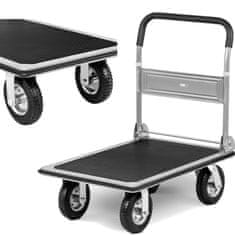 shumee Ruční skládací skladový plošinový vozík, 1 strana, do 300 kg, 80 x 60 cm