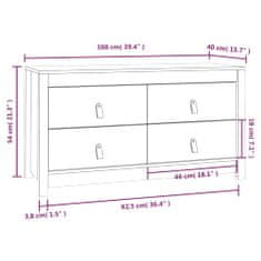 Greatstore Odkládací skříňka 100x40x54 cm masivní borové dřevo