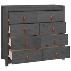 Greatstore Odkládací skříňka šedá 100 x 40 x 90 cm masivní borové dřevo