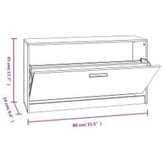 Vidaxl Lavice s botníkem šedá sonoma 80x24x45 cm kompozitní dřevo