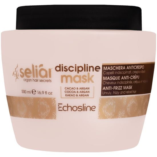 Echosline Seliar Discipline Mask - disciplinující maska pro krepaté a nepoddajné vlasy 500ml