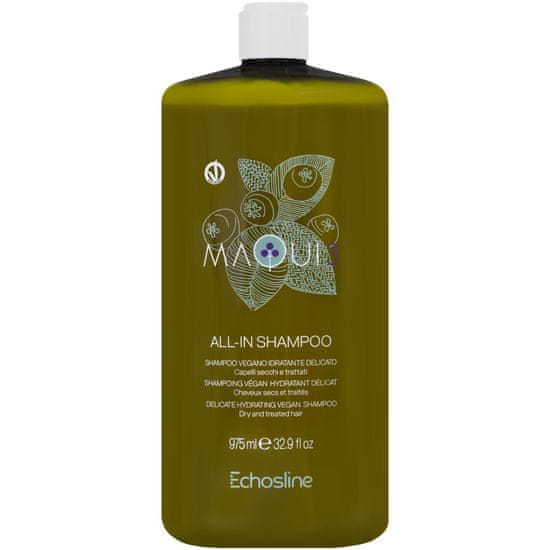 Echosline Maqui 3 All in Shampoo - jemný veganský šampon hydratující suché a poškozené vlasy 975ml