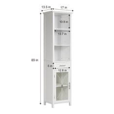 Teamson Elegantní domácí móda Dřevěná koupelnová skříňka Multi Functional White 7978