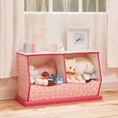 Teamson Teamson Kids - Módní potisky žiraf Miranda Cubby Storage - růžová / bílá