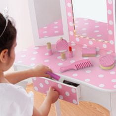 Teamson Teamson Kids - Fashion Polka Dot Print Chloe Wooden Vanity Accessories Makeup kit