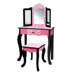 Teamson Fantasy Fields Od Dětský Toaletní Set Dřevěný Toaletní Stolek Se Zrcadlem A Stoličkou Růžový Td-11670A