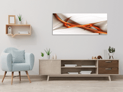 Glasdekor Obraz skleněný abstrakt oranžová vlna - Rozměry-obdélník: 40 x 100 cm