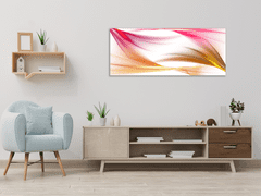 Glasdekor Obraz skleněný abstrakt růžovo žlutý - Rozměry-obdélník: 30 x 60 cm