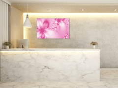 Glasdekor Obraz skleněný abstraktní růžové květy - Rozměry-obdélník: 30 x 40 cm