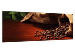 Glasdekor Obraz skleněný rozsypaná káva z pytle - Rozměry-obdélník: 40 x 60 cm