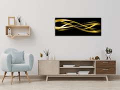 Glasdekor Obraz skleněný žluto zlatá vlna - Rozměry-obdélník: 60 x 90 cm