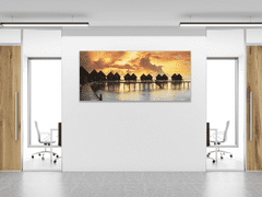 Glasdekor Obraz skleněný tropický západ slunce - Rozměry-obdélník: 40 x 60 cm