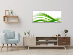 Glasdekor Obraz skleněný zelená vlna bílé pozadí - Rozměry-obdélník: 40 x 60 cm