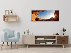 Glasdekor Obraz skleněný skály v západu slunce - Rozměry-obdélník: 65 x 90 cm