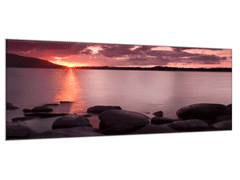 Glasdekor Obraz skleněný západ slunce nad jezerem - Rozměry-obdélník: 60 x 80 cm
