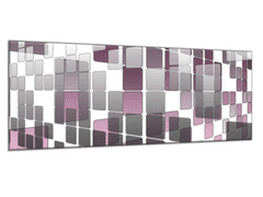 Glasdekor Obraz skleněný abstrakt prostorové čtverce - Rozměry-obdélník: 40 x 100 cm