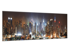 Glasdekor Obraz skleněný město noční New York - Rozměry-obdélník: 60 x 120 cm