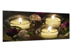 Glasdekor Obraz skleněný plovoucí svíčky - Rozměry-obdélník: 52 x 60 cm