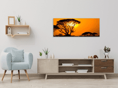 Glasdekor Obraz skleněný západ slunce Afrika Keňa - Rozměry-obdélník: 30 x 60 cm