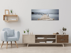 Glasdekor Obraz skleněný pohled přes molo na loďky - Rozměry-obdélník: 52 x 60 cm