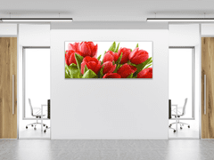 Glasdekor Obraz skleněný červené tulipány - Rozměry-obdélník: 40 x 60 cm