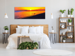 Glasdekor Obraz skleněný zlatý západ slunce u moře - Rozměry-obdélník: 55 x 90 cm