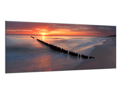 Glasdekor Obraz skleněný východ slunce u Baltského moře - Rozměry-obdélník: 40 x 60 cm