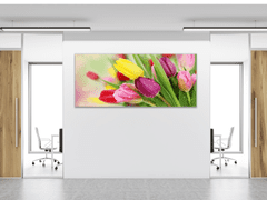 Glasdekor Obraz skleněný krásné květy barevné tulipány - Rozměry-obdélník: 40 x 60 cm