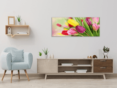 Glasdekor Obraz skleněný krásné květy barevné tulipány - Rozměry-obdélník: 40 x 60 cm