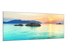 Glasdekor Obraz skleněný východ slunce nad mořem - Rozměry-obdélník: 30 x 60 cm