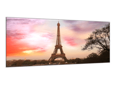 Glasdekor Obraz na skle Eiffelova věž v západu slunce - Rozměry-obdélník: 30 x 60 cm