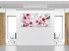 Glasdekor Obraz skleněný rozkvetlé růžové květy na větvi - Rozměry-obdélník: 80 x 100 cm